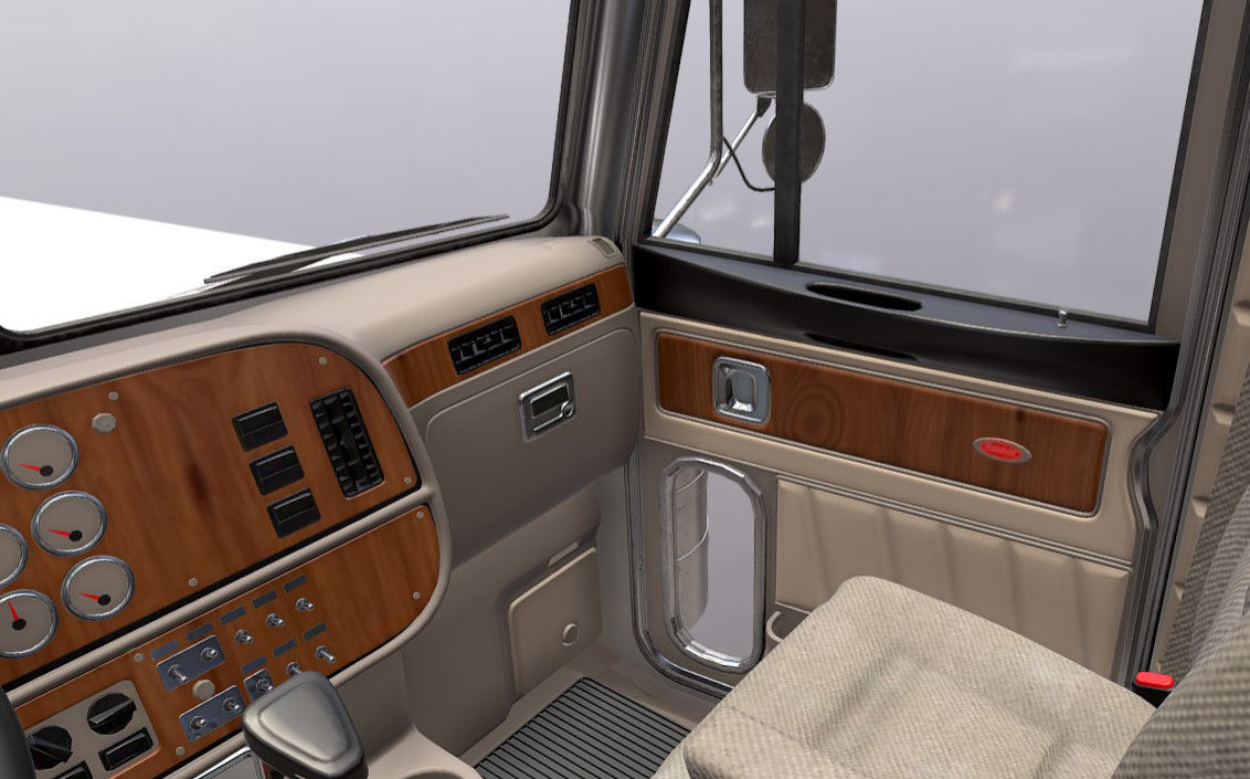 Detailed Peterbilt 379 with interior  3D model_28