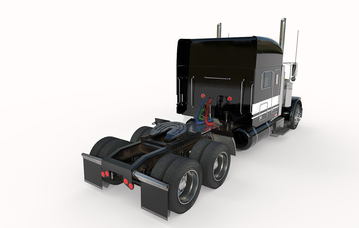 Detailed Peterbilt 379 with interior  3D model_19