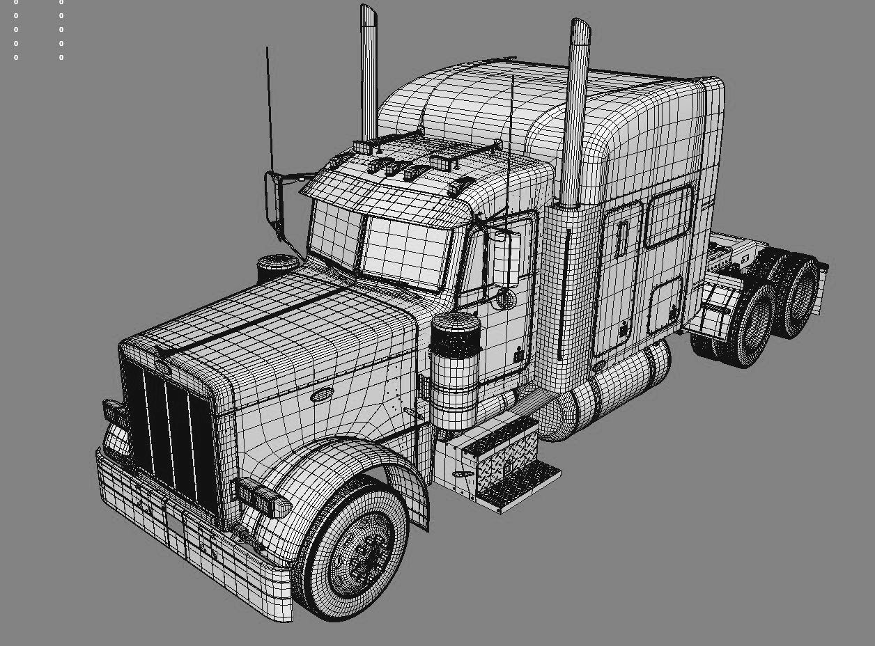 Detailed Peterbilt 379 with interior  3D model_1