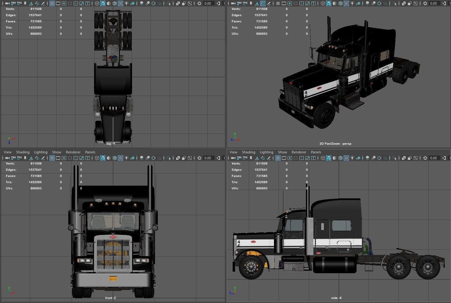 Detailed Peterbilt 379 with interior  3D model_32