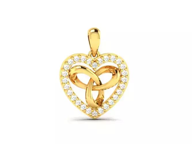 Pendant-1187 gold heart pendant with diamonds