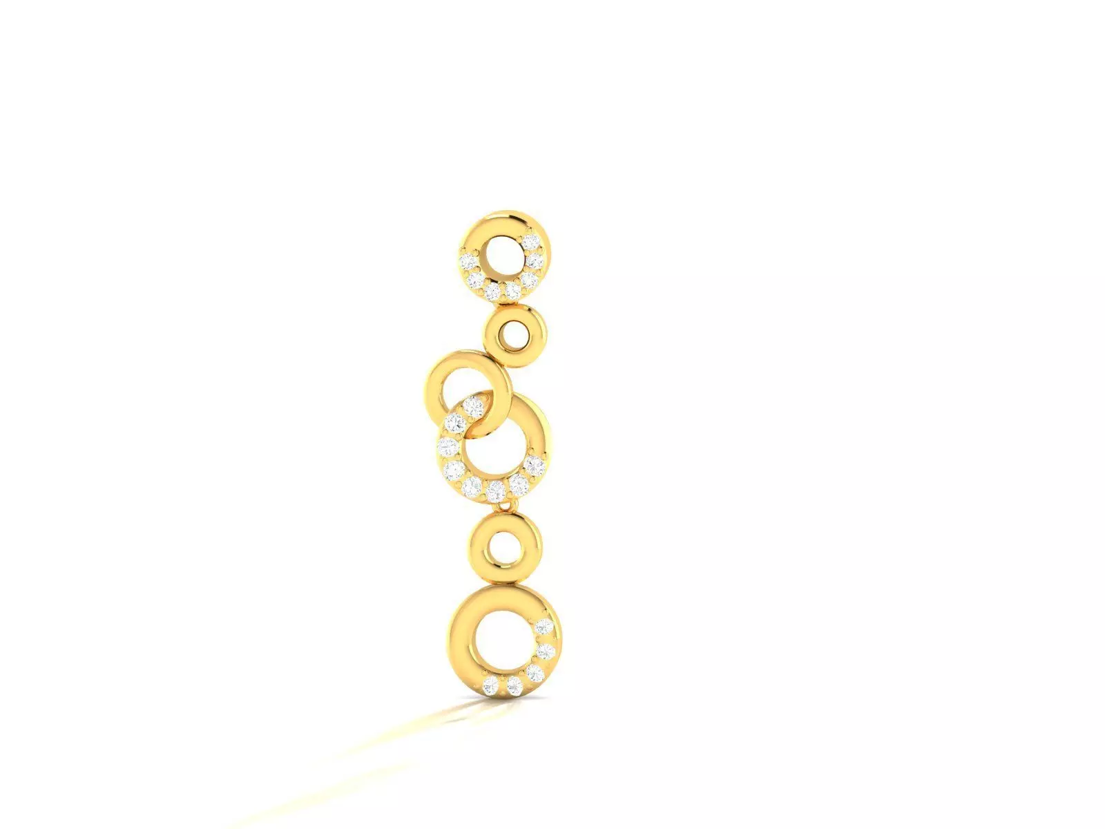 Pendant-1172 gold dangle earring with diamonds 3D print model