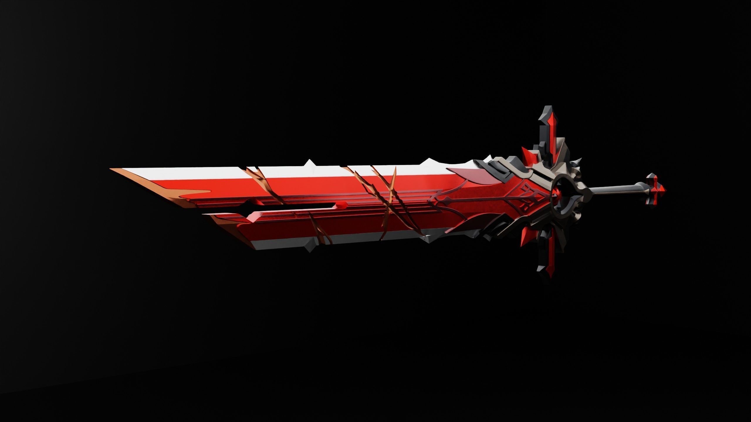 Genshin Impact Claimore Wolfs Gravestone 3D print model_2