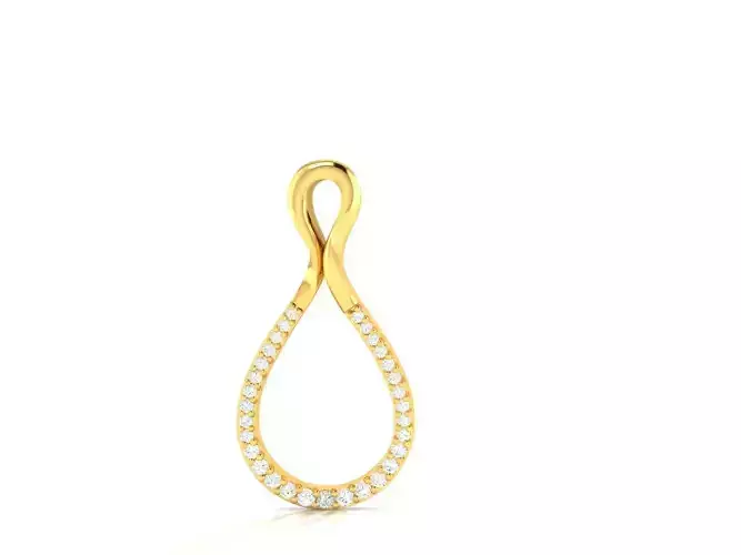 Pendant-1158 gold infinity pendant with diamonds
