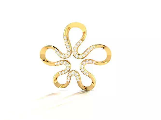 Pendant-1154 flower pendant gold with diamonds