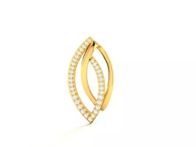 Pendant-1151 diamond hoop earring gold