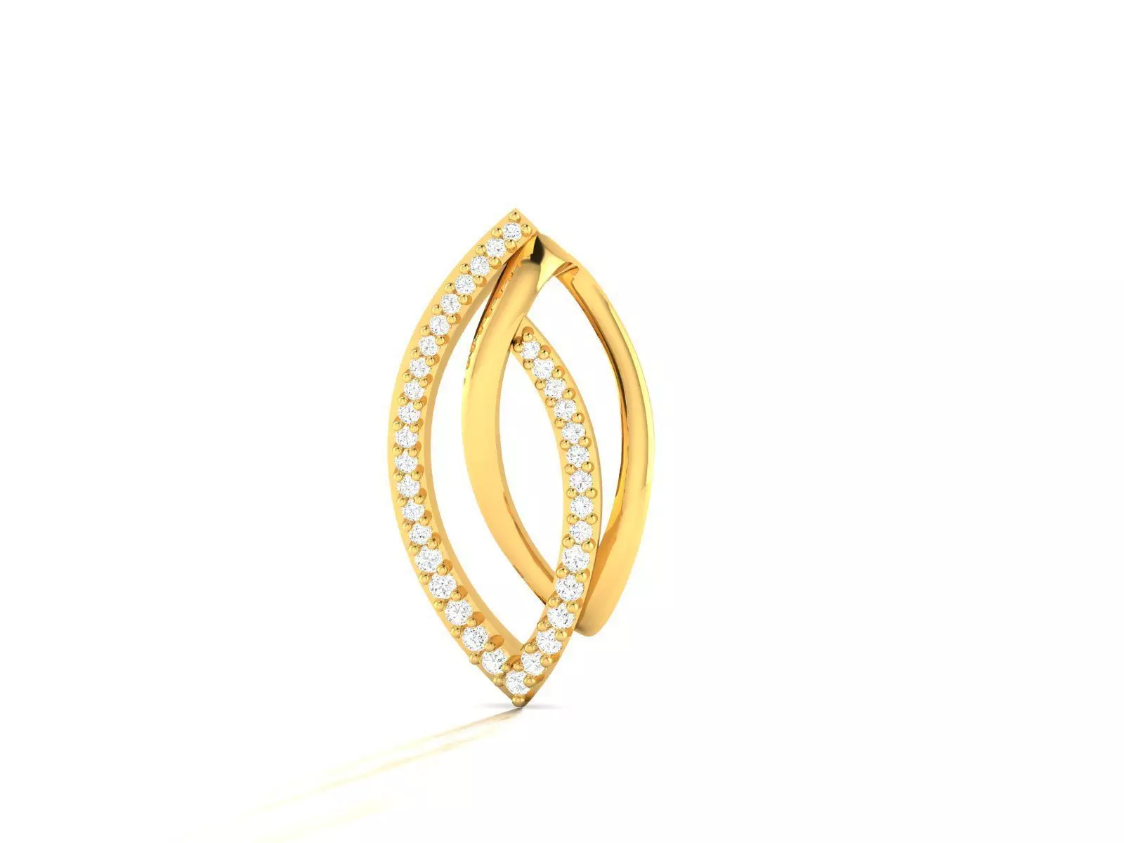 Pendant-1151 diamond hoop earring gold 3D print model_0