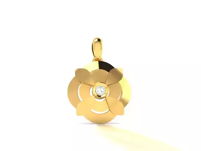 Pendant-1104 gold pendant with diamond