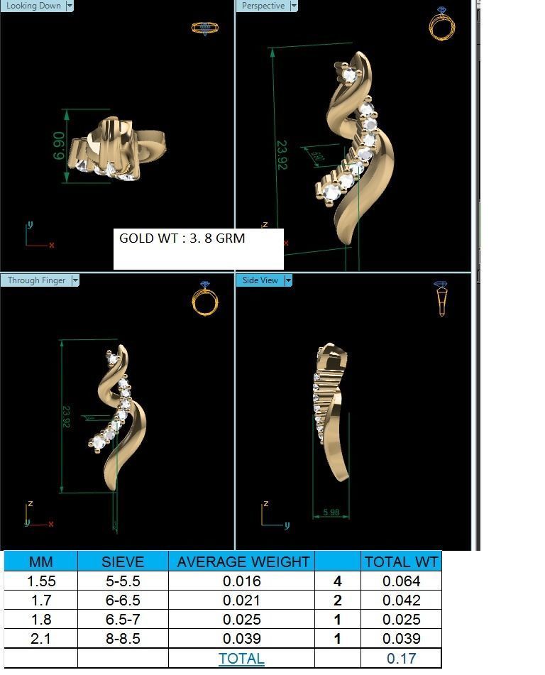 Pendant-791 diamond pendant gold 3D print model_1