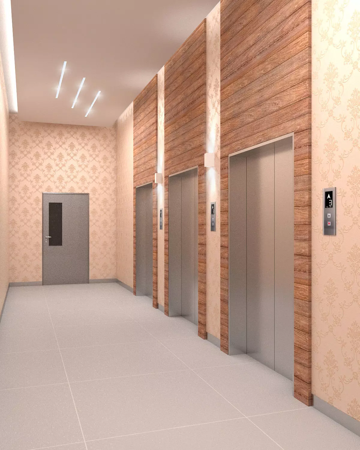 Elevator Lobby 3D model_0