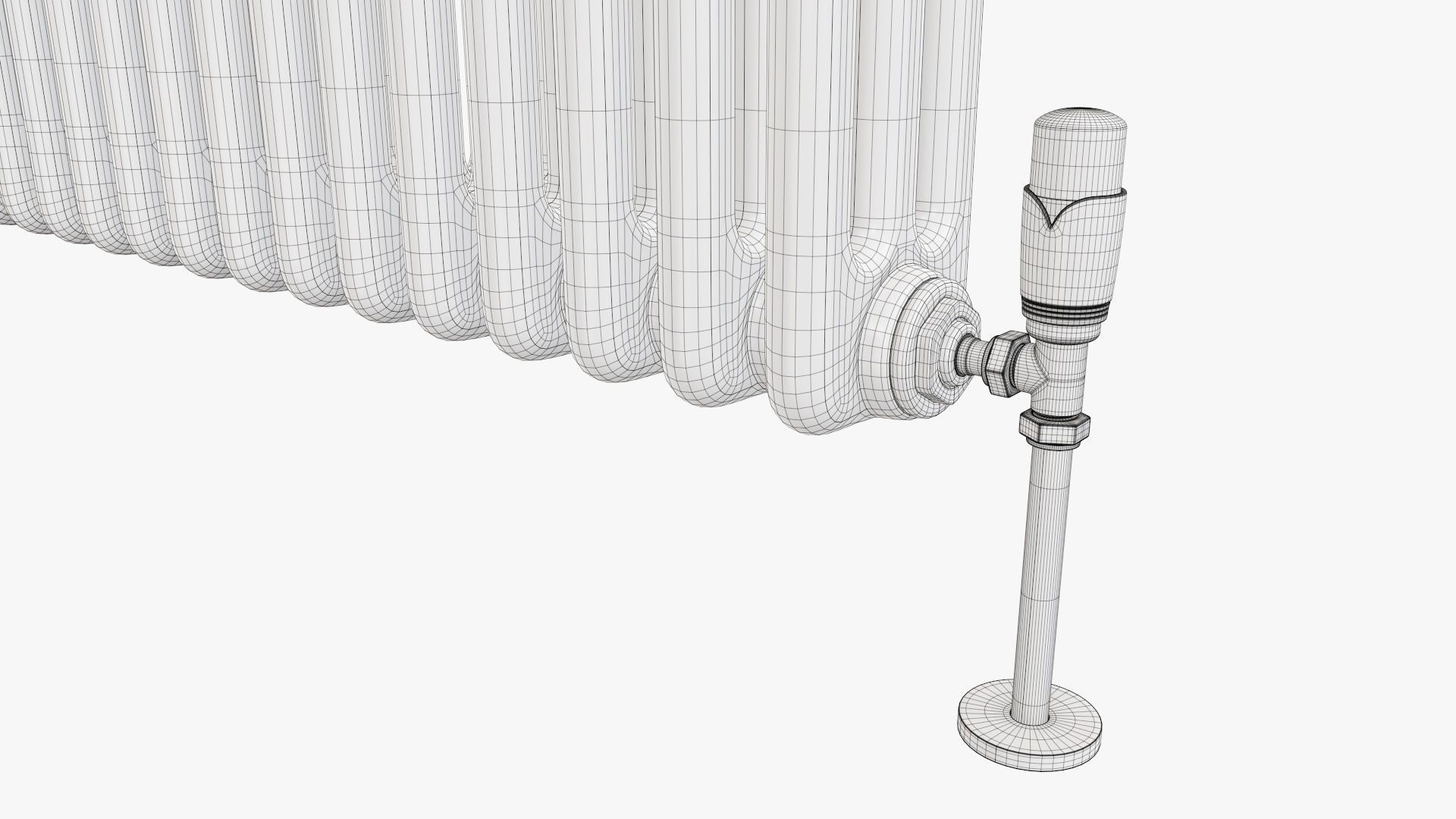 Column bare radiator horizontal 01 3D model_13