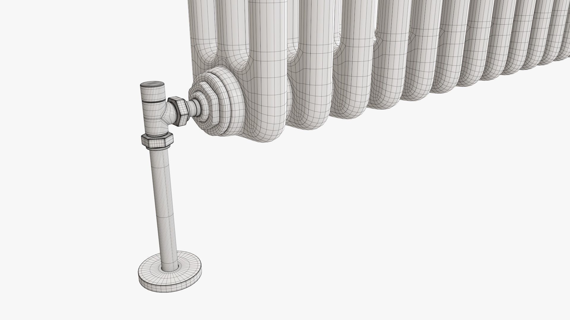 Column bare radiator horizontal 01 3D model_15