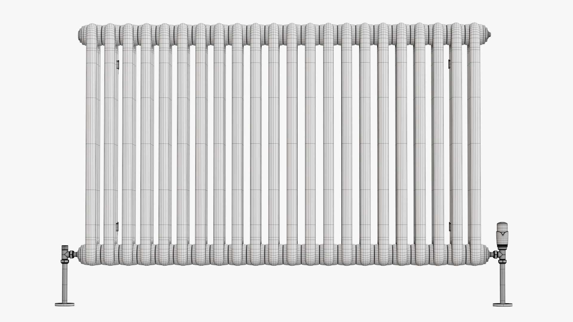 Column bare radiator horizontal 01 3D model_16