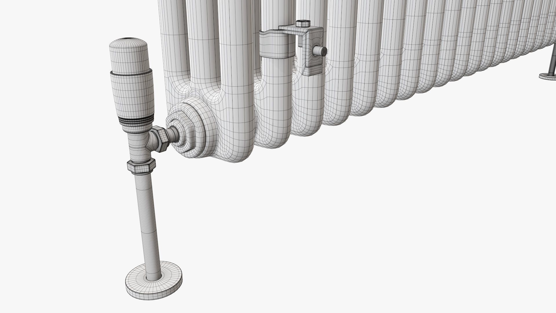 Column bare radiator horizontal 01 3D model_12
