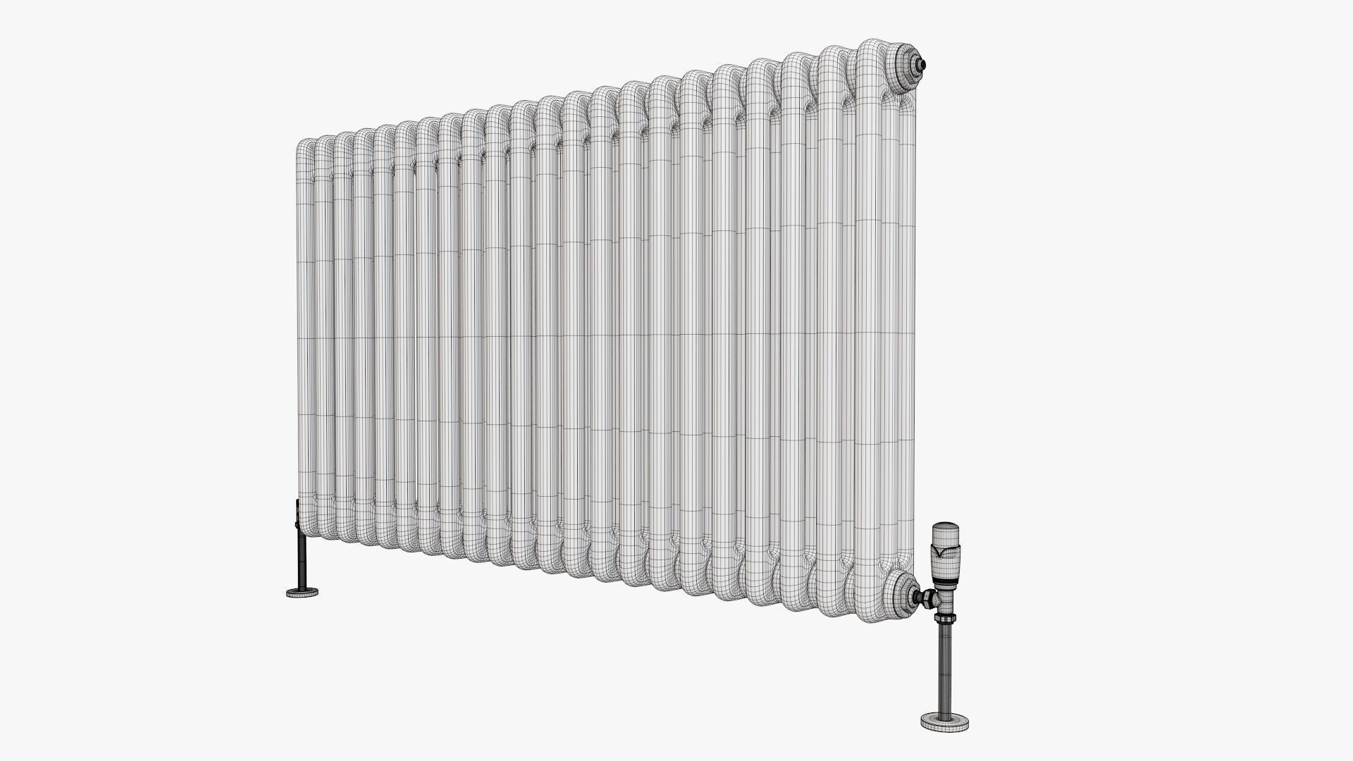 Column bare radiator horizontal 01 3D model_11