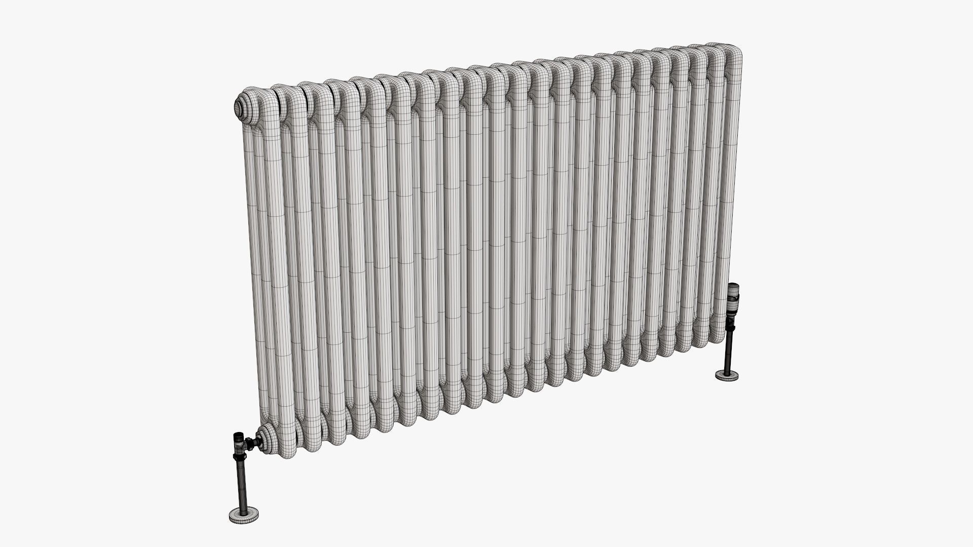Column bare radiator horizontal 01 3D model_10