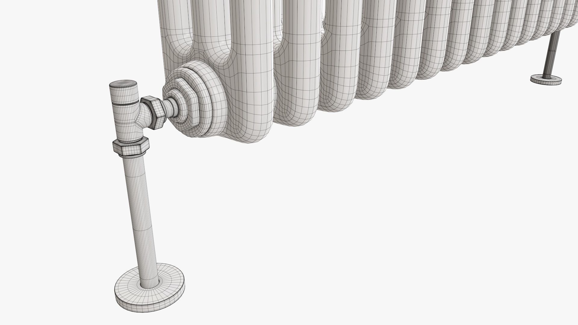 Column bare radiator horizontal 02 3D model_15