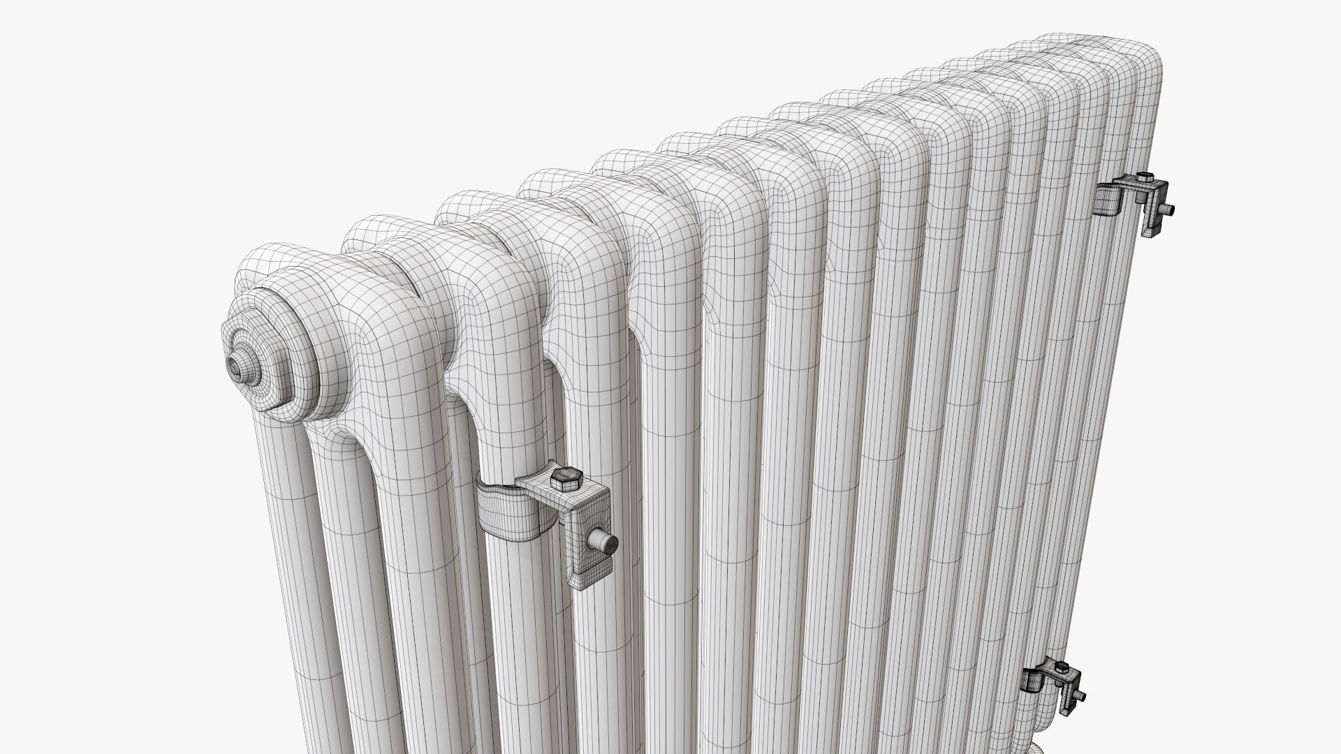 Column bare radiator horizontal 02 3D model_14