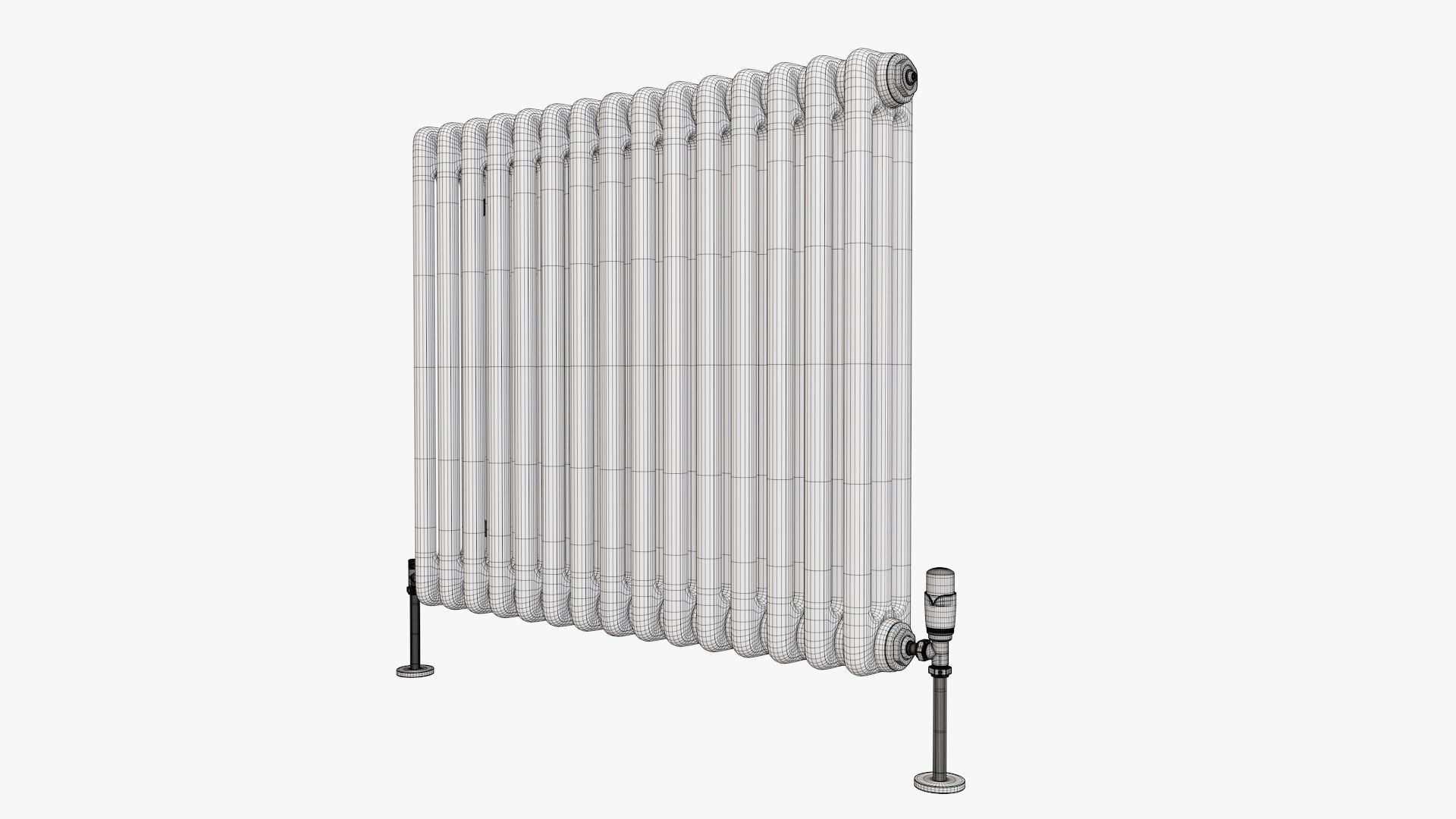 Column bare radiator horizontal 02 3D model_11