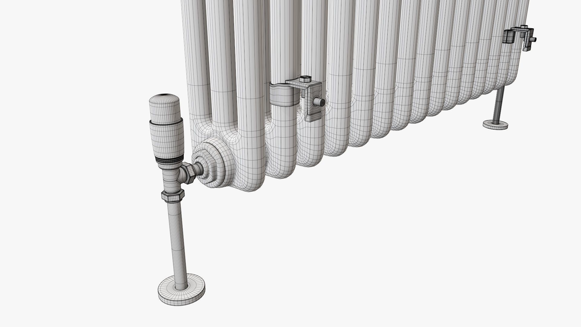 Column bare radiator horizontal 02 3D model_12