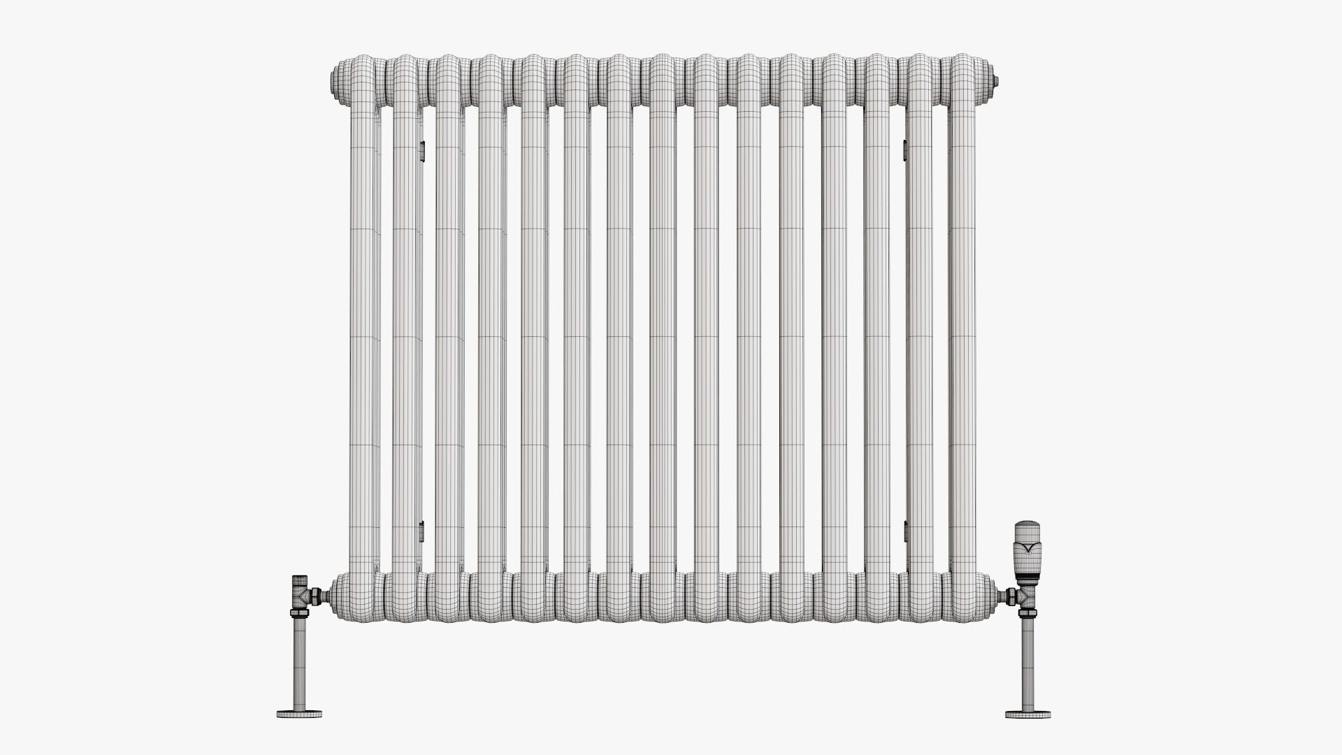 Column bare radiator horizontal 02 3D model_16