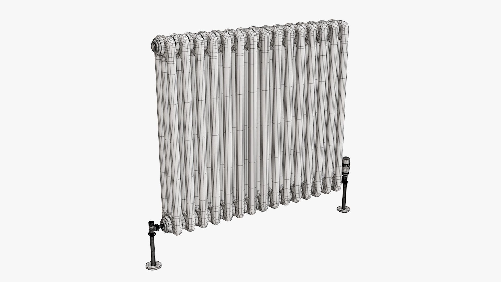 Column bare radiator horizontal 02 3D model_10