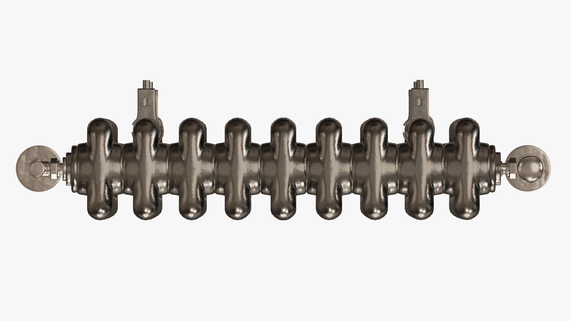 Column bare radiator horizontal 03 3D model_8