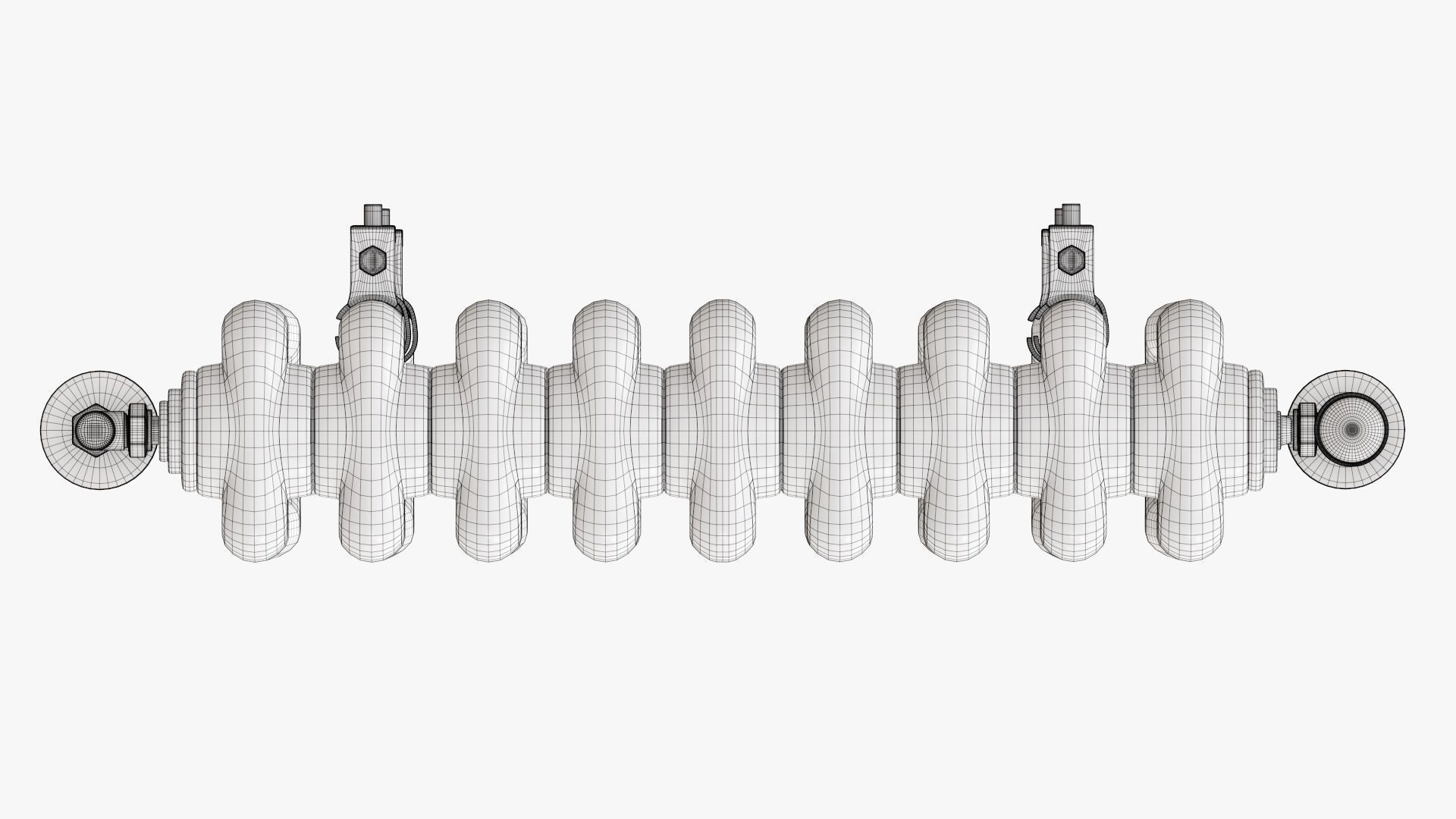 Column bare radiator horizontal 03 3D model_15
