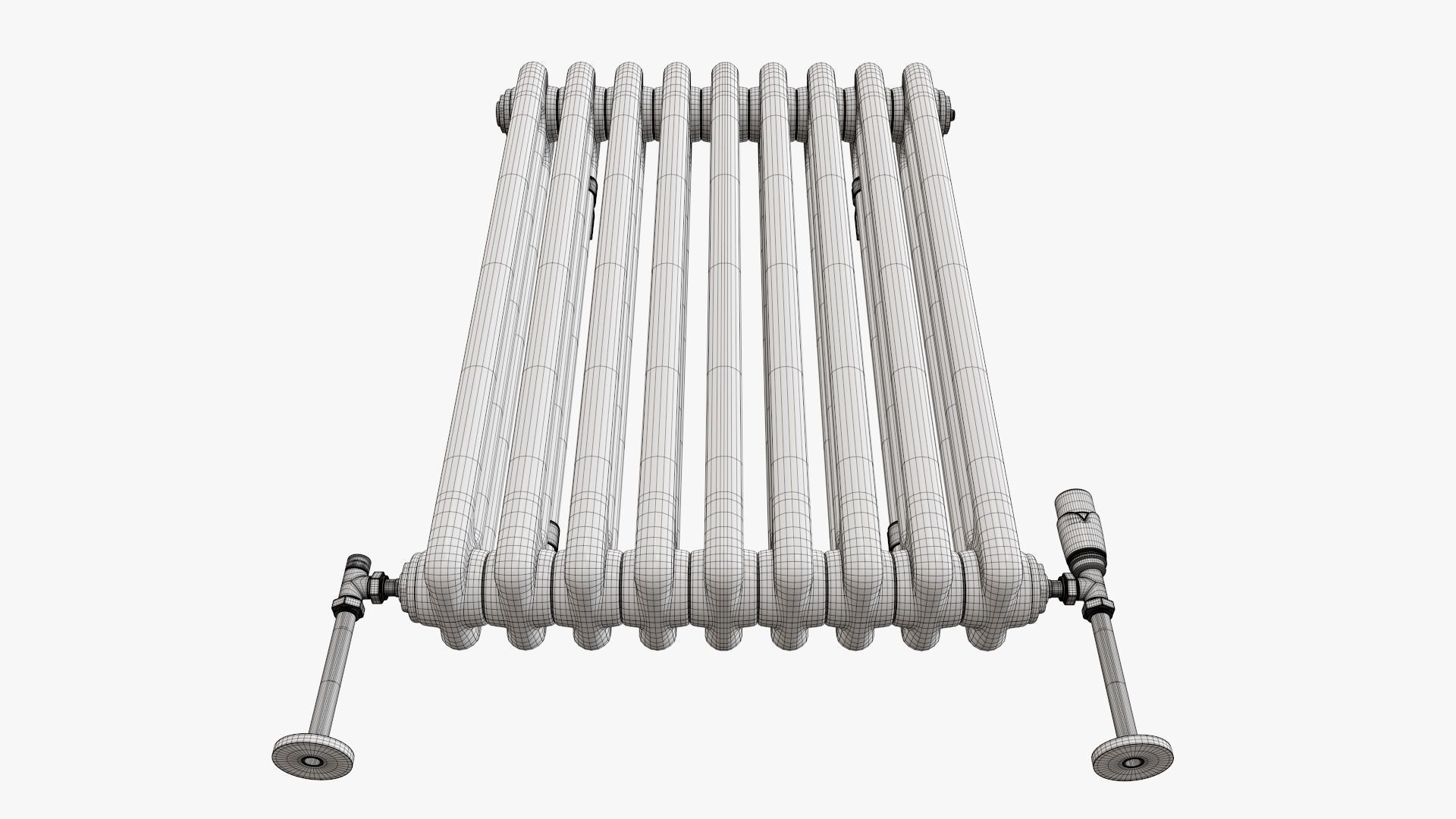Column bare radiator horizontal 03 3D model_16