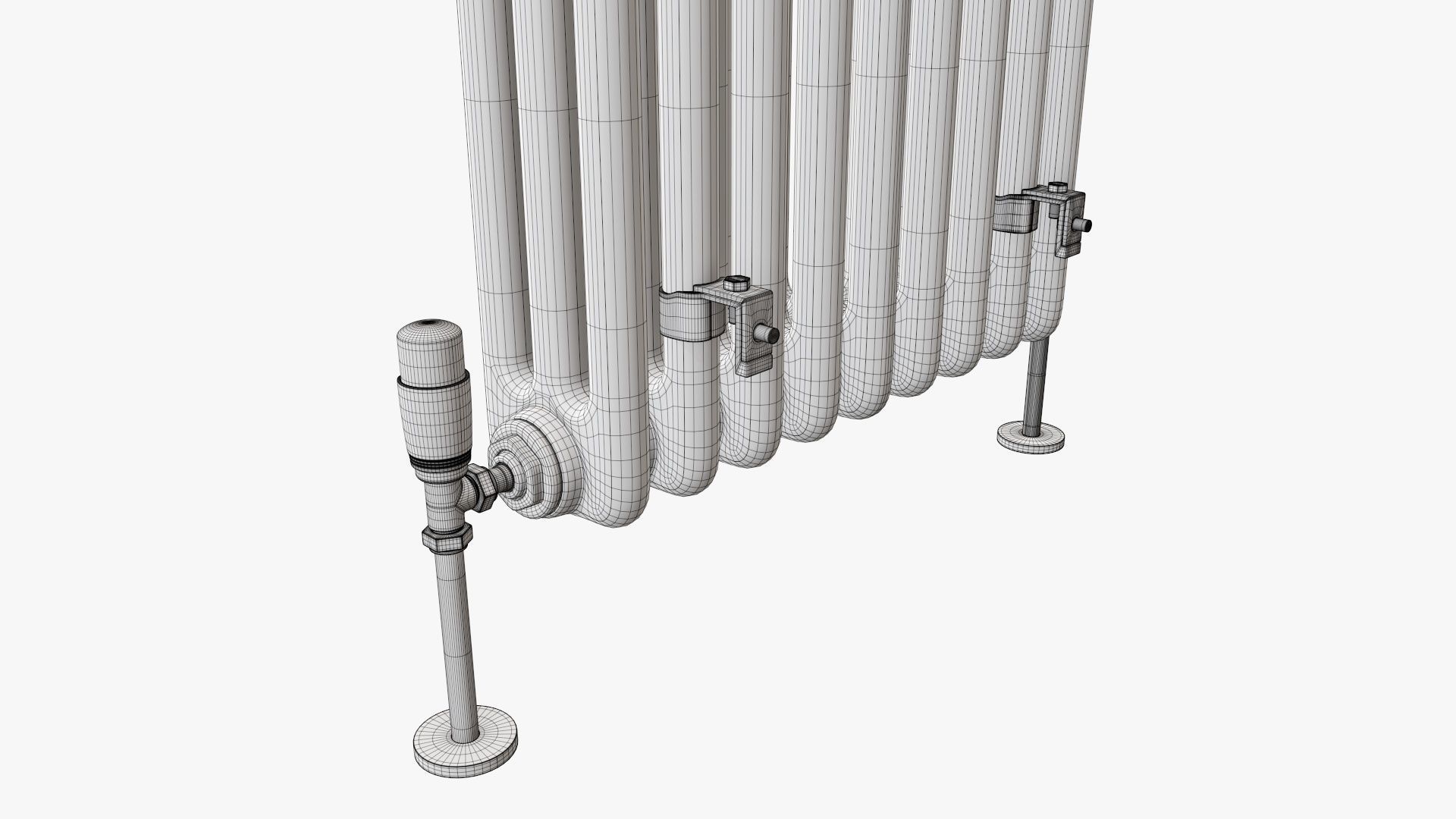 Column bare radiator horizontal 03 3D model_10
