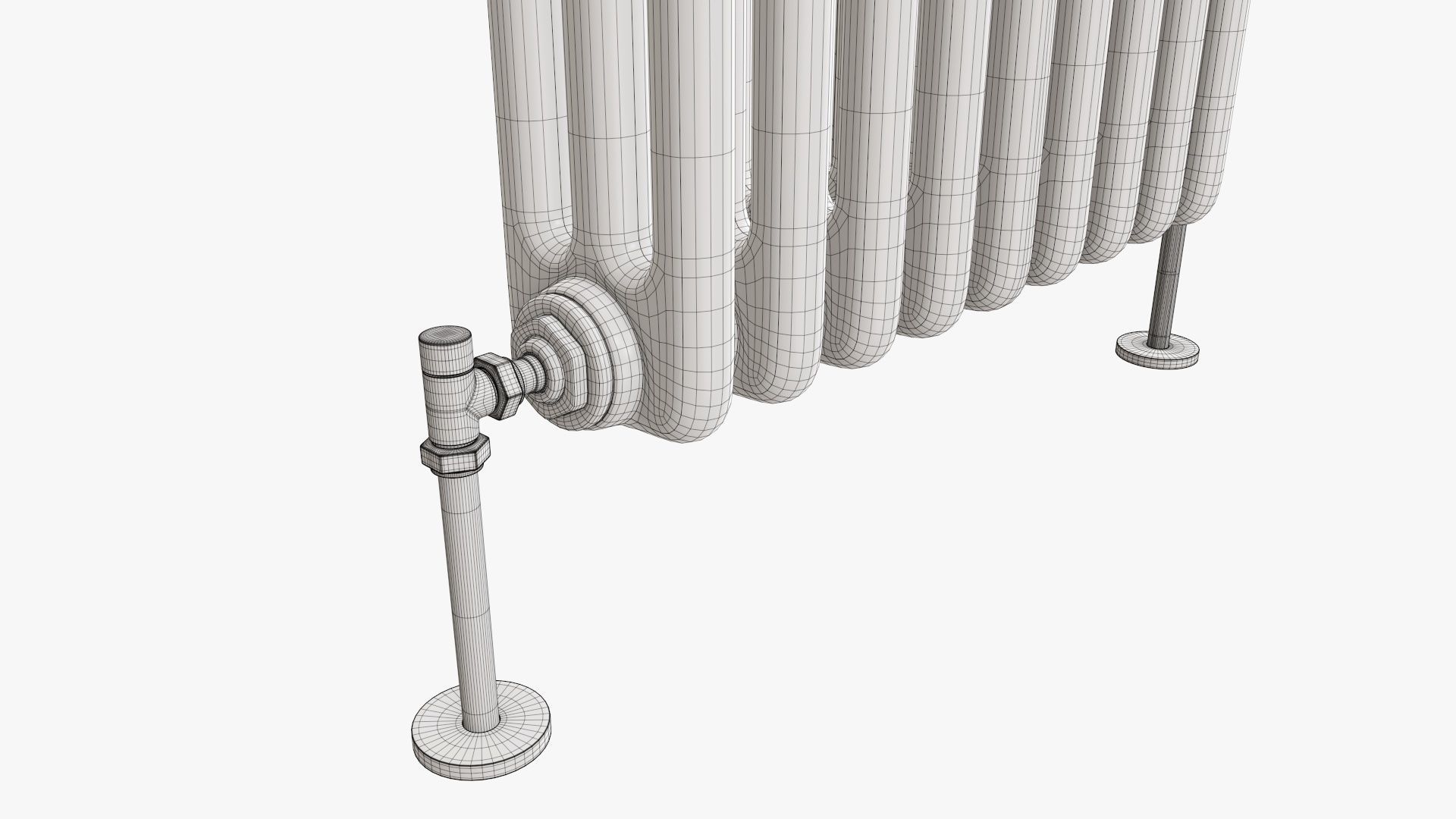 Column bare radiator horizontal 03 3D model_13
