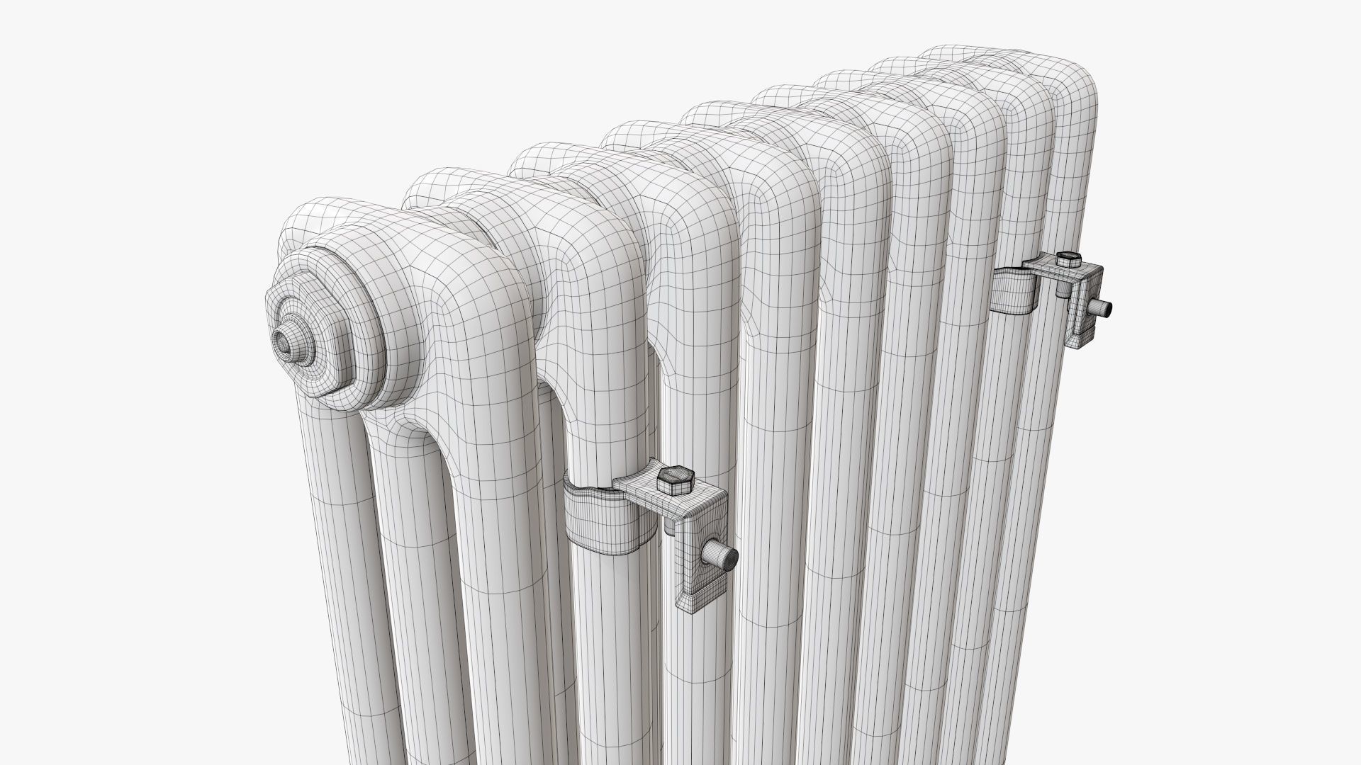 Column bare radiator horizontal 03 3D model_12