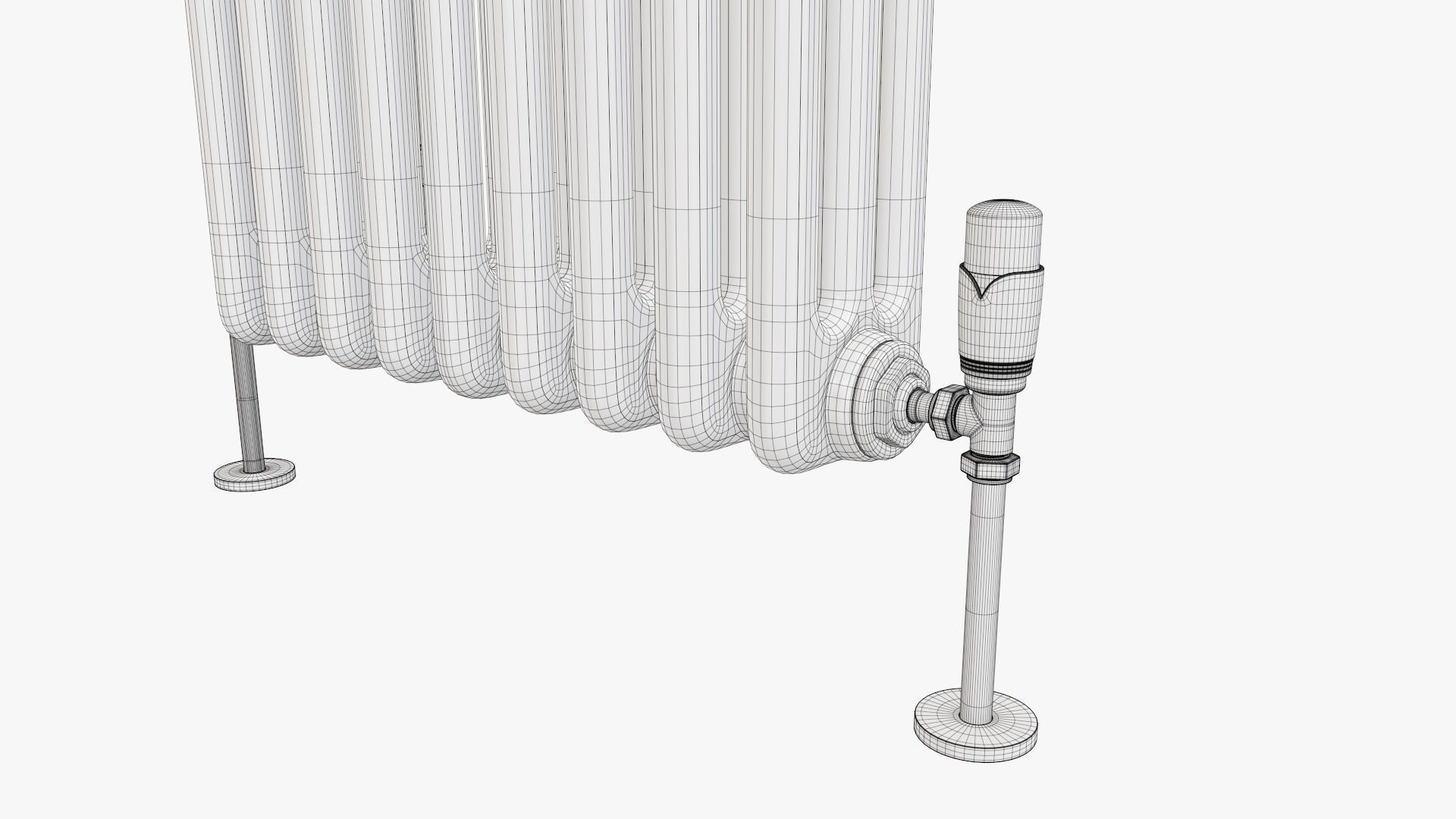 Column bare radiator horizontal 03 3D model_11