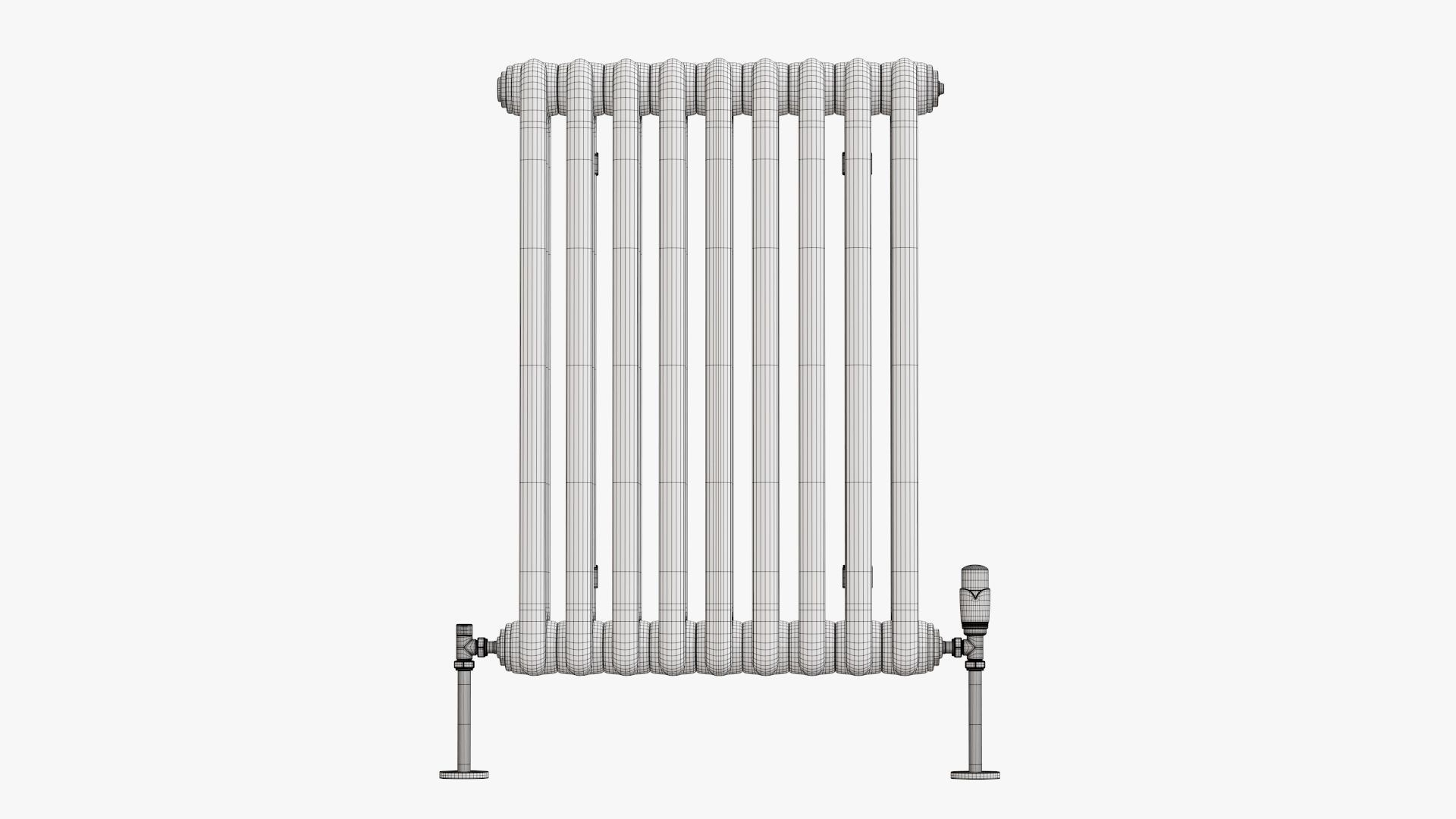 Column bare radiator horizontal 03 3D model_14