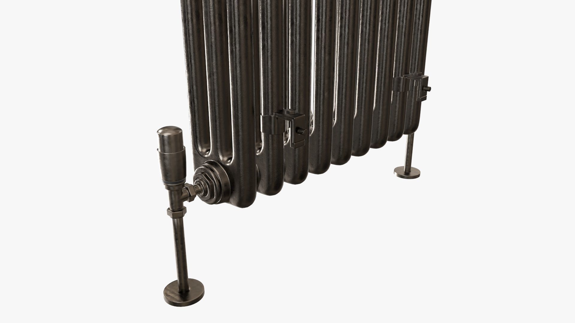 Column bare radiator horizontal 03 3D model_2