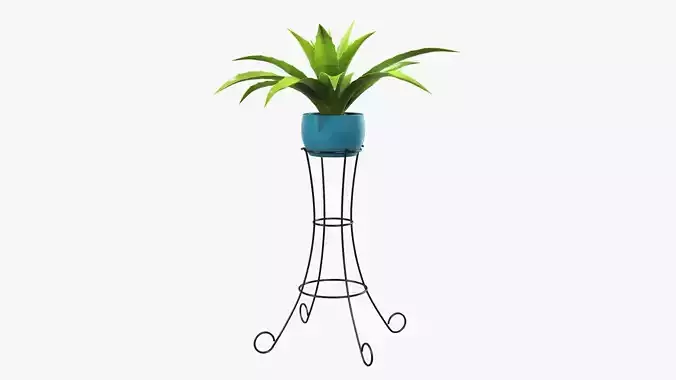 Plant potted 04 on console 3D model