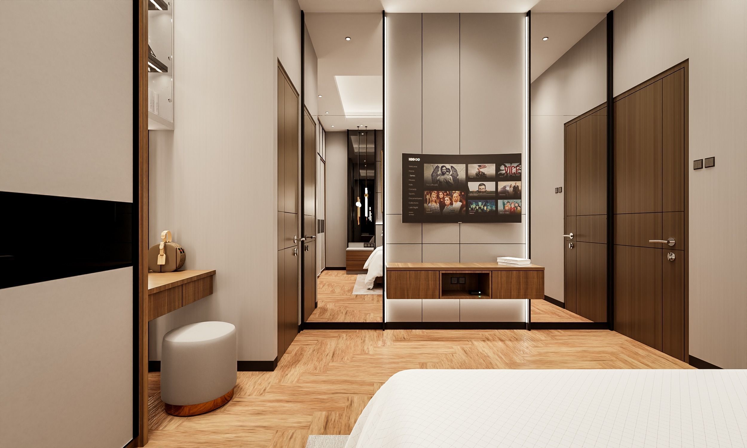 Bedroom 3D Rendering Interior Low-poly 3D model_2