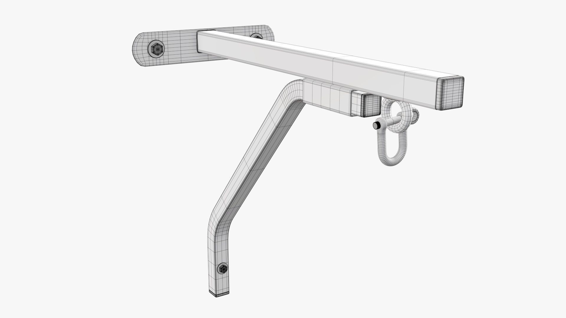 Punch bag wall bracket mount 3D model_7