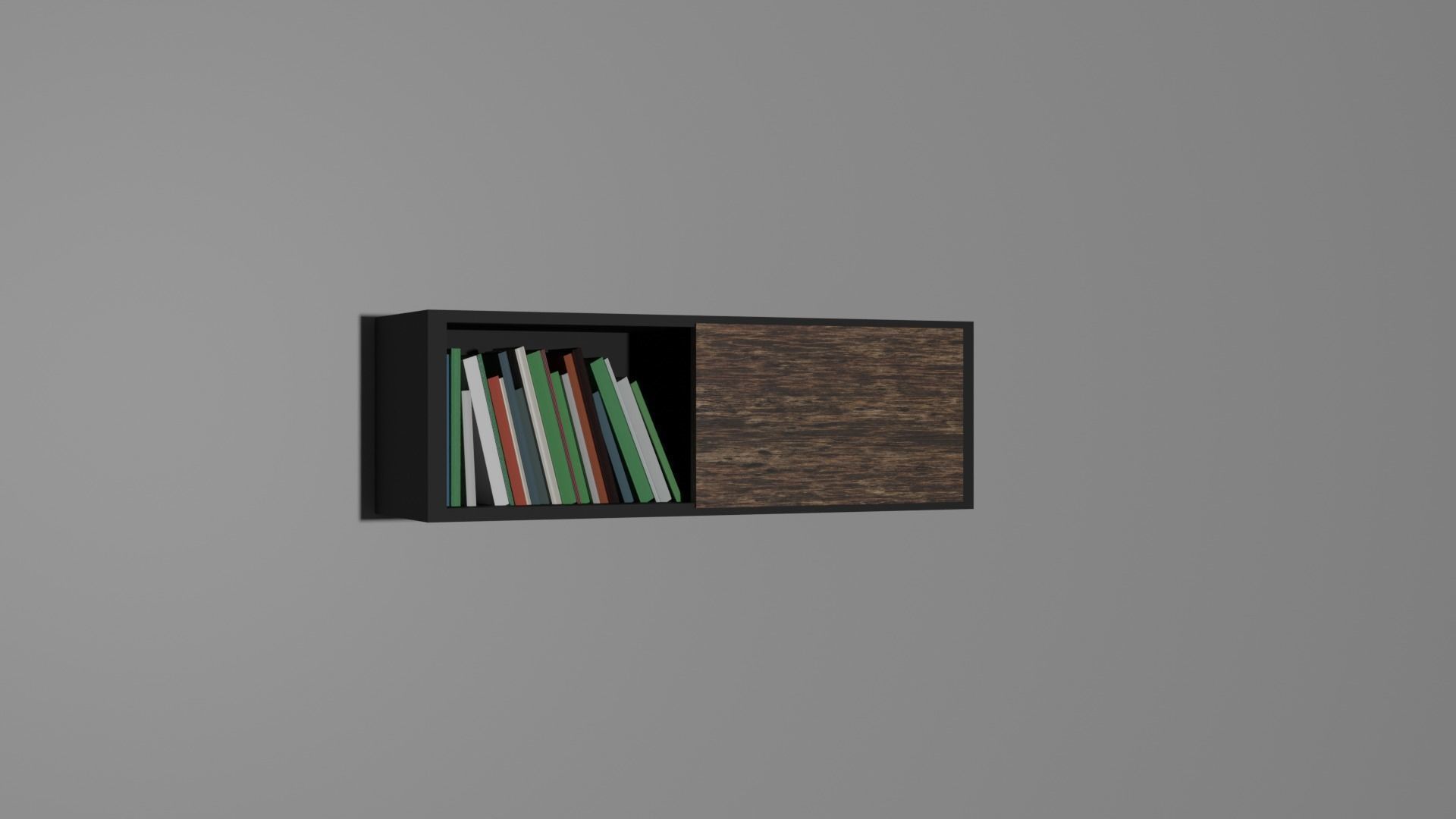 Bookshelf book shelf with books in it 3D model_2
