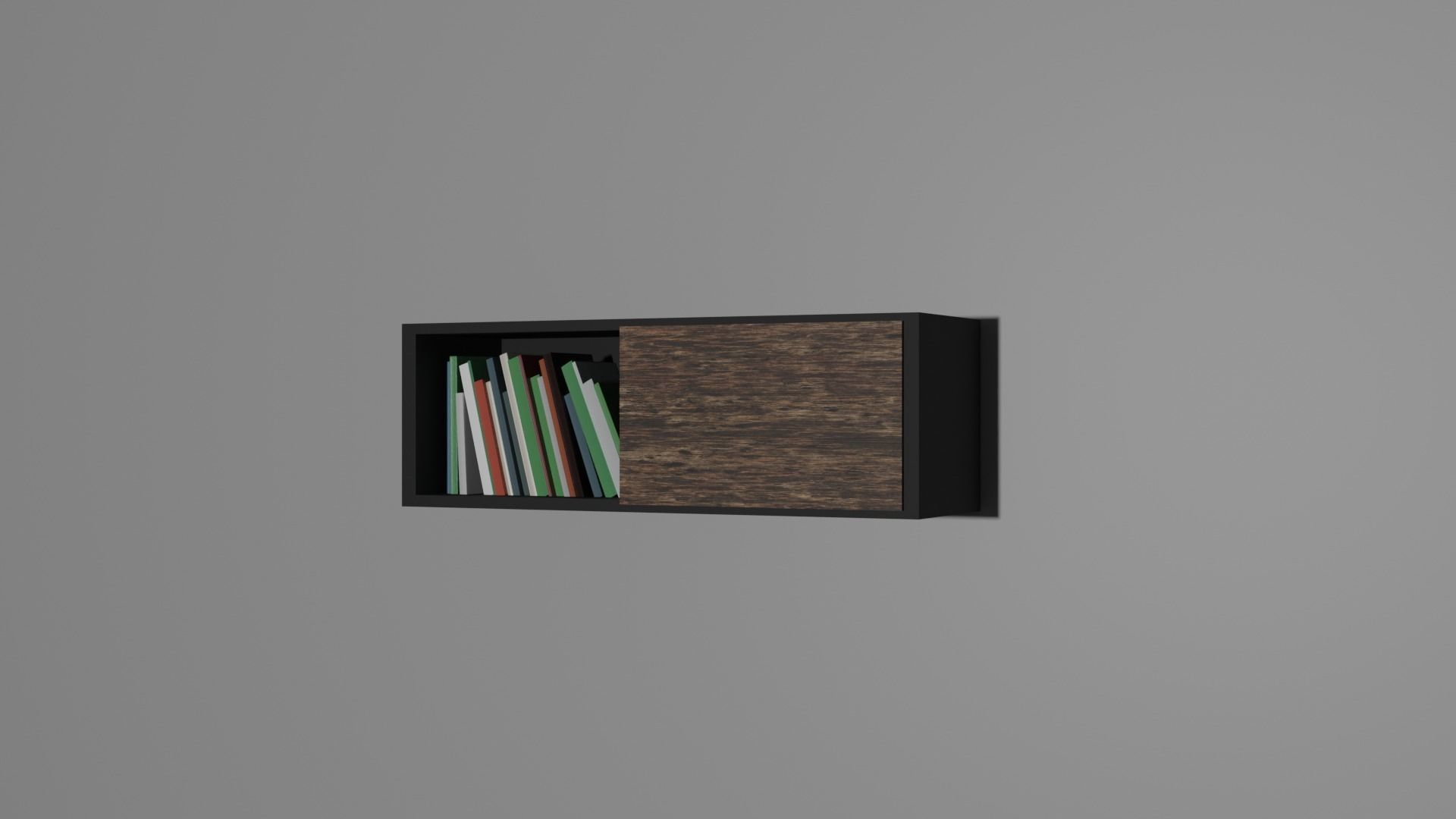 Bookshelf book shelf with books in it 3D model_1