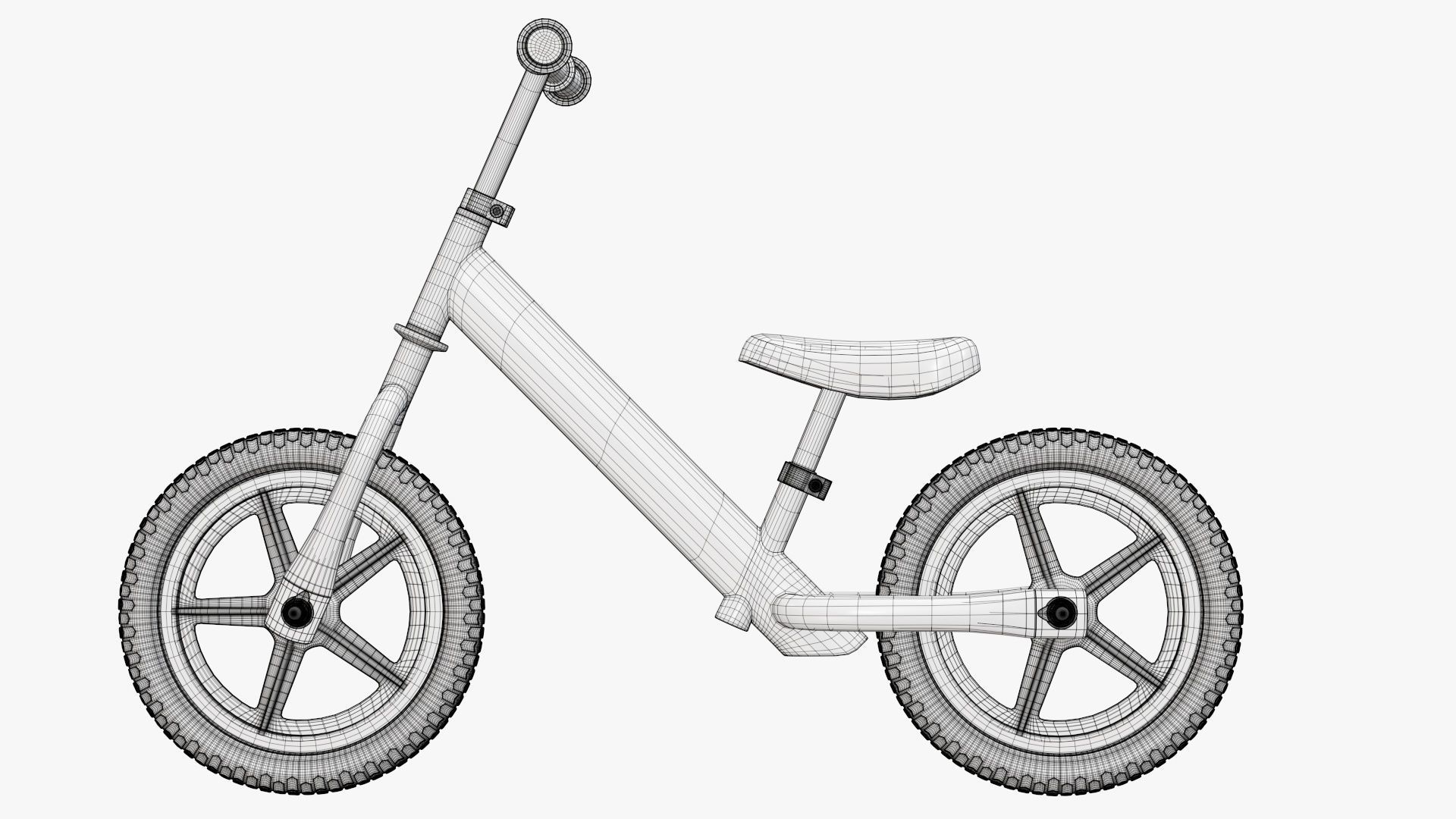 Children balance bike classic 3D model_20