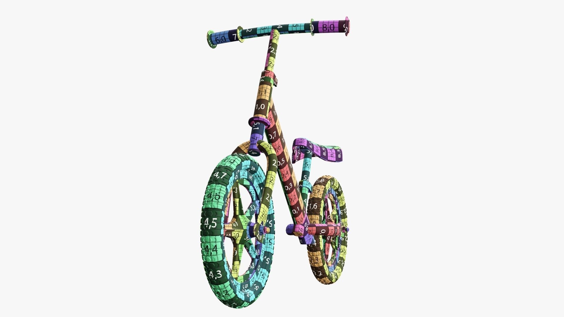 Children balance bike classic 3D model_26