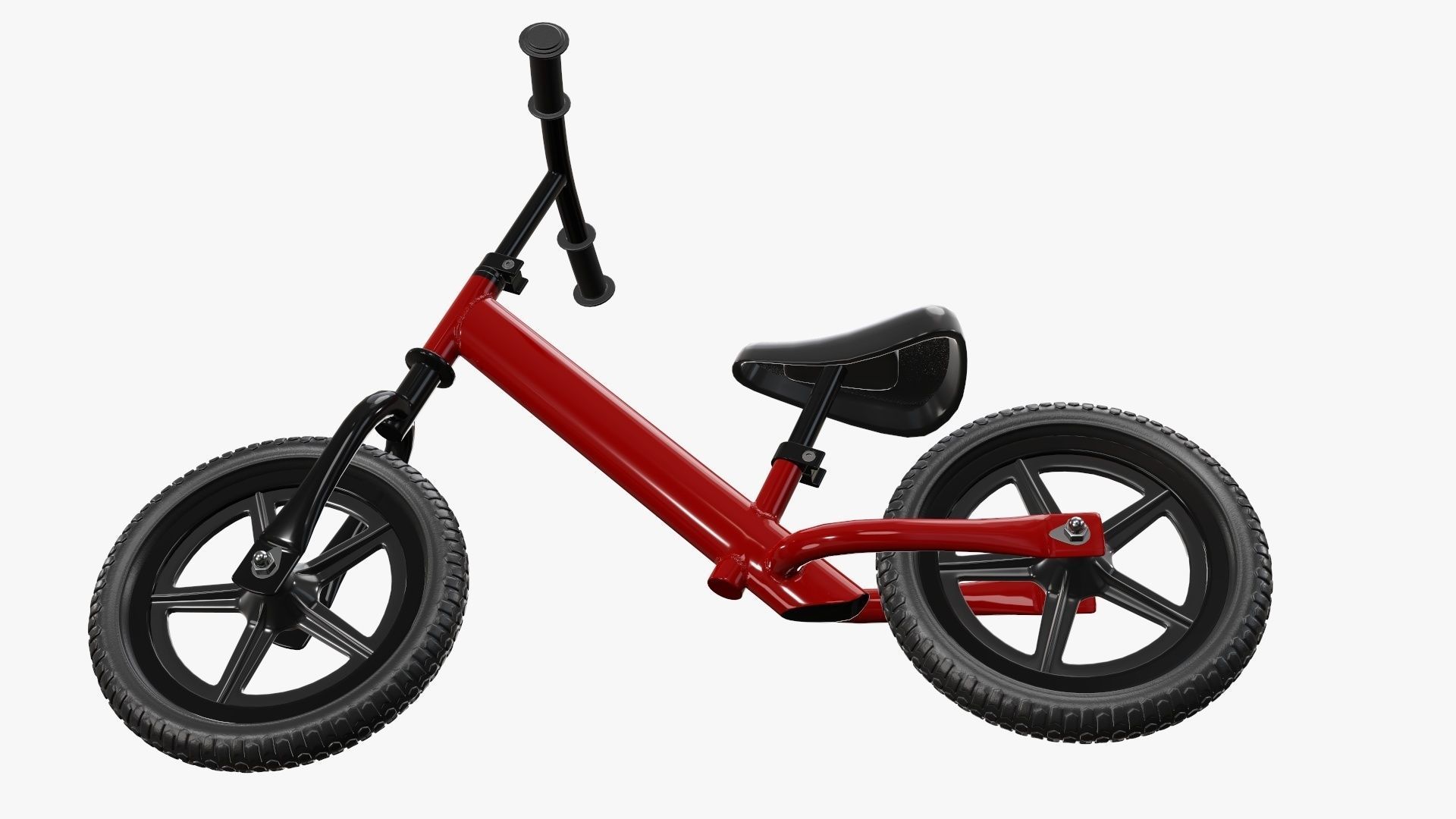 Children balance bike classic 3D model_4