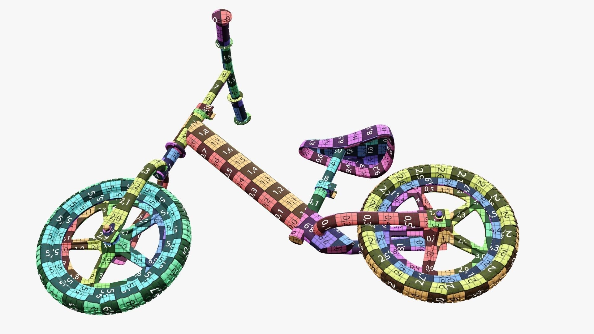 Children balance bike classic 3D model_28