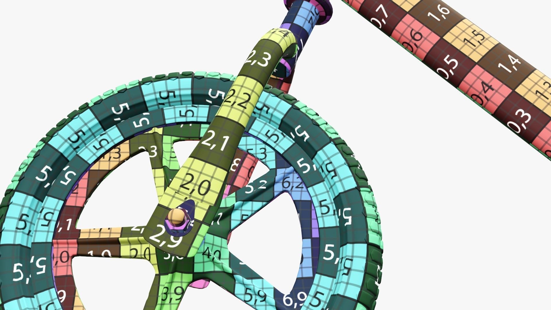 Children balance bike classic 3D model_29