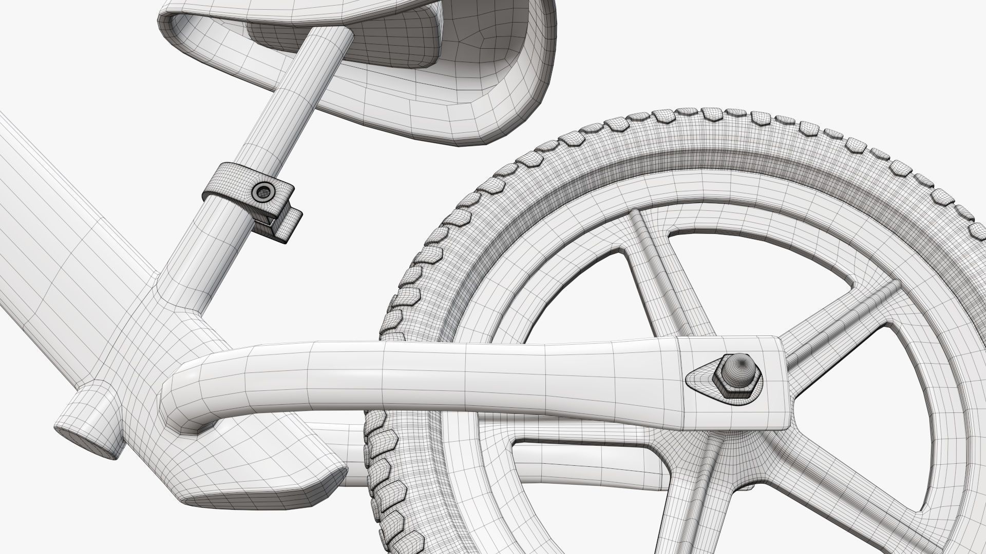 Children balance bike classic 3D model_18