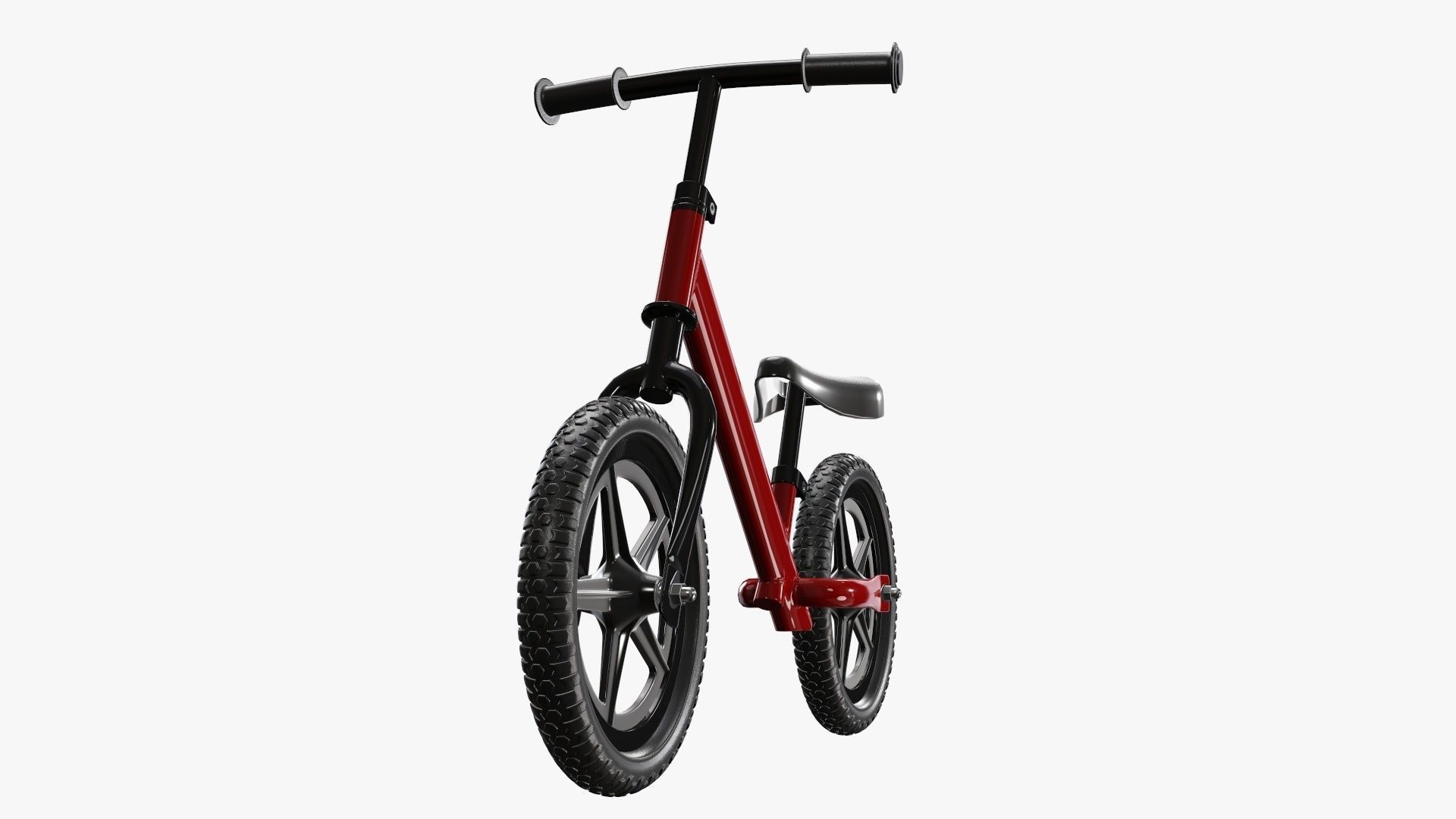 Children balance bike classic 3D model_2