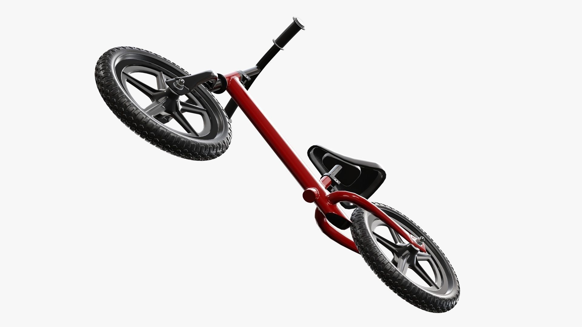 Children balance bike classic 3D model_11