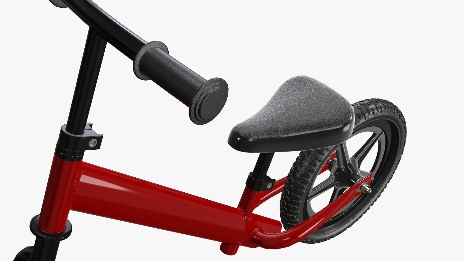 Children balance bike classic 3D model_7