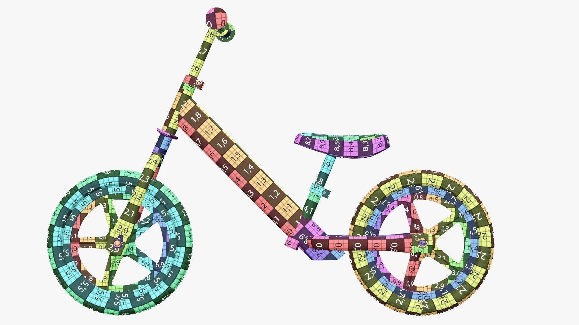 Children balance bike classic 3D model_32